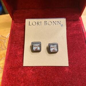Lori Bonn Sterling White Gem Stone Earrings
